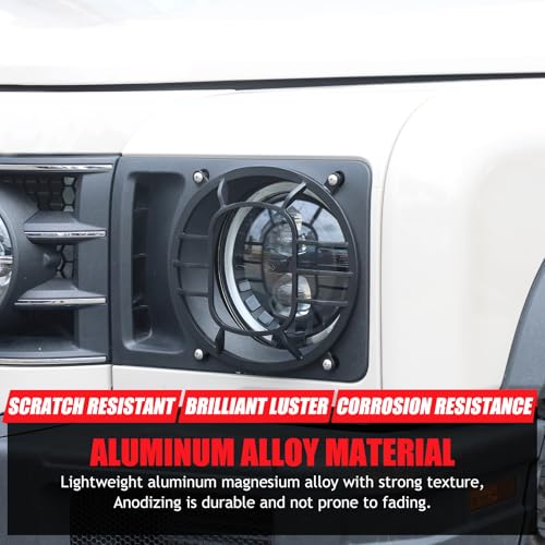 2 PCS Aluminum Alloy Car Headlight Cover Compatible with Ineos Grenadier 2020 (Aluminum Alloy)