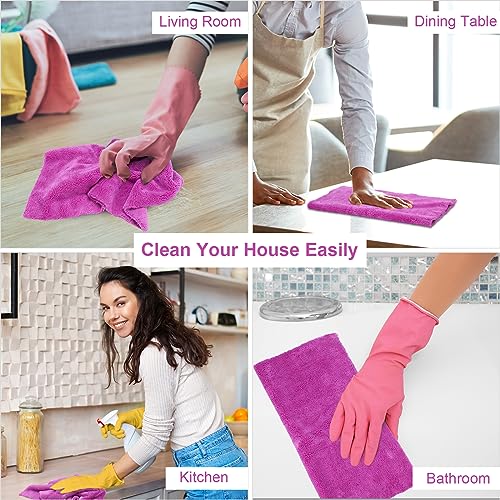 30 Pcs 16 x 16 Inch Edgeless Microfiber Plush Towels for Cars Detailing Drying Wash Polishing Absorbent Cleaning Cloths (Purple / 16 x 16 Inch)
