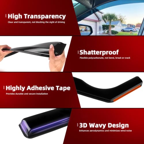 in Channel Rain Guards Fit for Kia Sportage 2017 2018 2019 2020 2021 2022 (For 2017-2022 Sportage KX5)