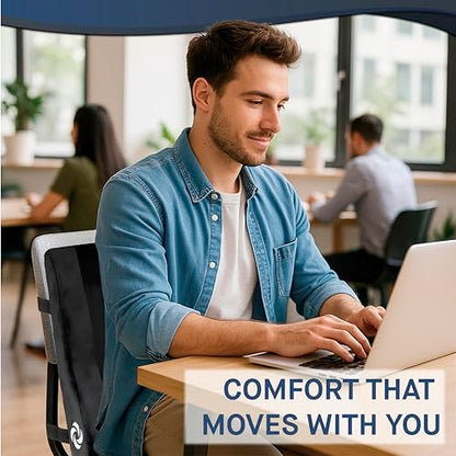 Lumbar Support Pillow Mid and Lower Back with Cooling (Black With Cooling Gel)