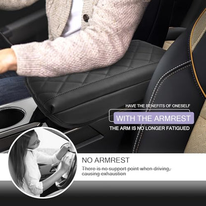 Center Console Cover Compatible with Chevy Equinox Accessories 2025 2026 2027 Equinox Armrest Cover Center Console Pad 2027 Equinox LT (2025-2027 Equinox Thick Black B)