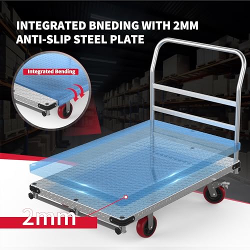 2-in-1 Steel Panel Truck, 3000 lb Drywall Cart, 44 x 28 in (44 x 28 Inch)