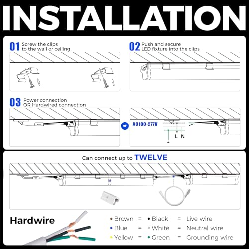 LED T5 Integrated Single Fixture 1FT (6500k Super Bright White / 1 Foot)