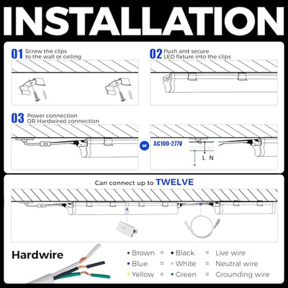 LED T5 Integrated Single Fixture 1FT (6500k Super Bright White / 1 Foot)