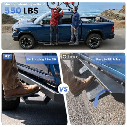 6" Rustproof Running Boards Side Steps Compatible with 2018 (Black Square Tube / 18-26 Wrangler JL 4 Doors)