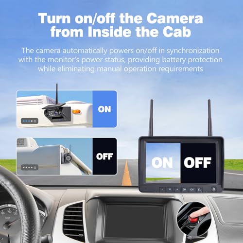 1080P 7" Magnetic Wireless RV Backup Camera System (7" 4-Cam)