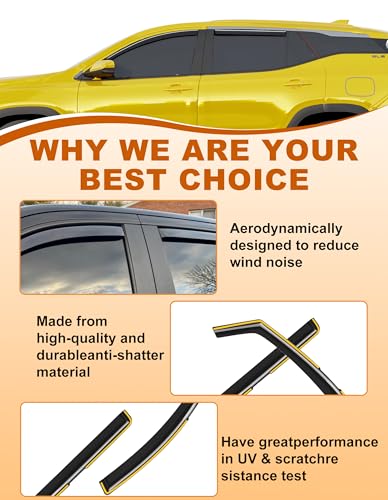 in Channel Window Visors Rain Guards for GMC Terrain 2018 (for 2018-2024 GMC Terrain)
