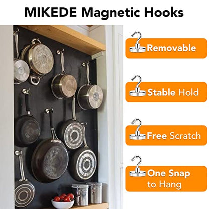 Magnetic Hooks Heavy Duty 170LB+ Strong Neodymium Magnets (Silver / 8Pack-150LB)