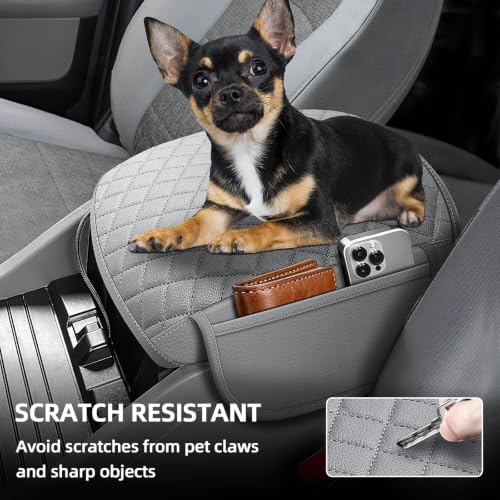 Center Console Cover for Honda Pilot 2009 (Gray with 2 Pocket)