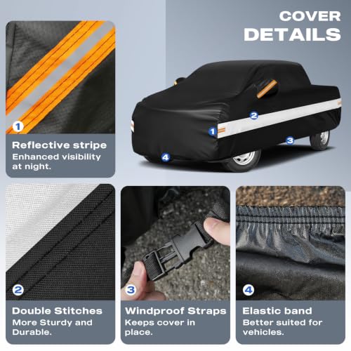 10 Layers Truck Cover Waterproof All Weather Custom Fit for Jeep Gladiator (Black Gray / Custom Fit for Jeep Gladiator)