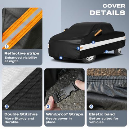 10 Layers Truck Cover Waterproof All Weather Custom Fit for Jeep Gladiator (Black Gray / Custom Fit for Jeep Gladiator)