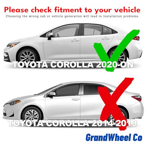 Window Deflectors Smoke Tinted in (For Corolla 20-26 Sedan)