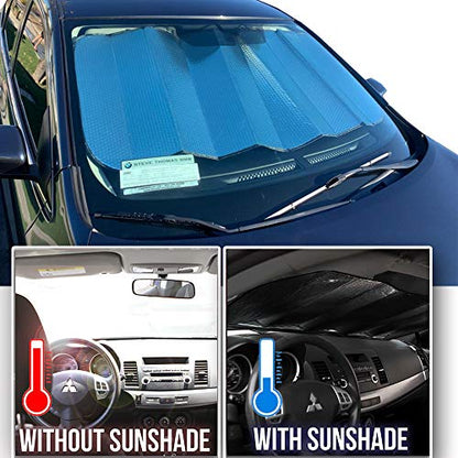 Front Car Sun Shade Windshield (Black / 55.16 x 27.5 inches)