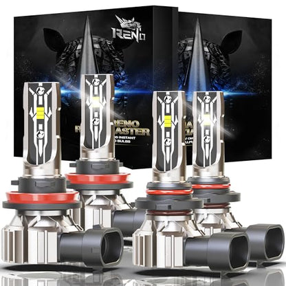 H11/H9/H8/9005/HB3 Bulb, 6500k Cool White 48000LM Fanless Fog Bulbs (H11+9005)