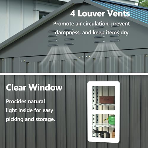 Outdoor Storage Shed (6x6 Ft-without window / Black)