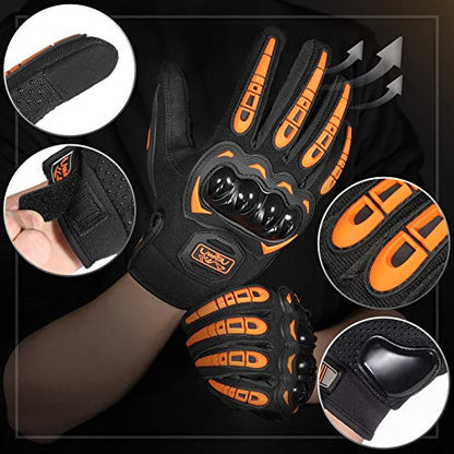 Motorcycle Gloves Breathable (5-orange / Large)