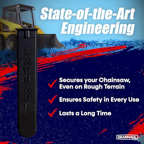GearHaul SawHaul Fixed Universal Tractor Chainsaw Carrier (Fixed - Tractors / 28 Inch Scabbard / Black)