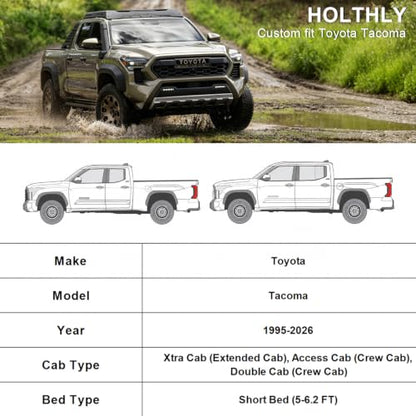 10 Layers Truck Cover Waterproof All Weather Custom Fit Toyota Tacoma (Black Gray / Custom Fit for Toyota Tacoma)