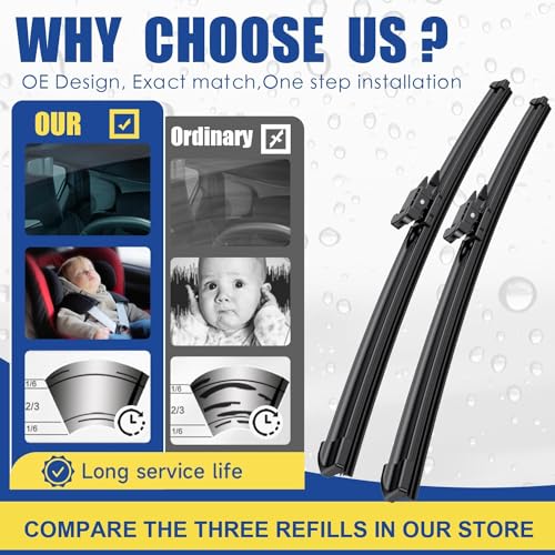 Wipers Replacement for 2015 (28"+28"+15")