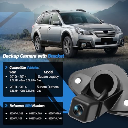 86267AJ10A Backup Camera Compatible with Subaru Legacy Outback 2010 (86267AJ10A / Camera with Bracket)