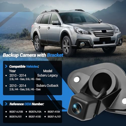 86267AJ10A Backup Camera Compatible with Subaru Legacy Outback 2010 (86267AJ10A / Camera with Bracket)