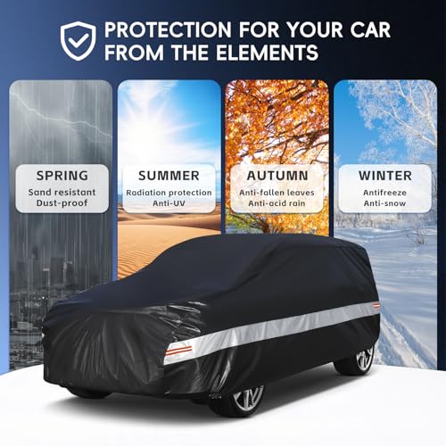 10 Layers SUV Car Cover Custom Fit for GMC Yukon XL (Black Gray / Custom Fit for GMC Yukon XL)