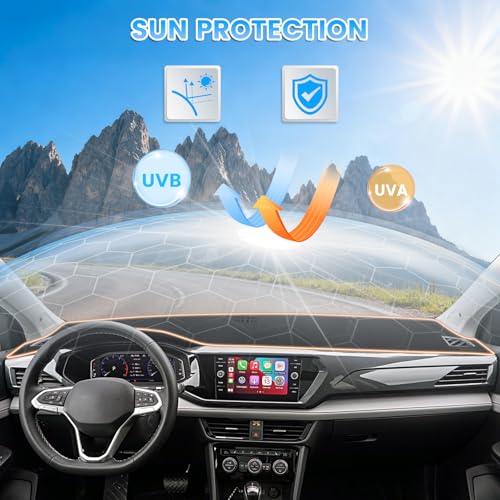 Black Dash Cover Compatible with Volkswagen VW Taos 2022 (Taos 22-24(Black))
