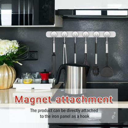 6 Pack Silver Magnetic Hook (Silver / 0.98in)