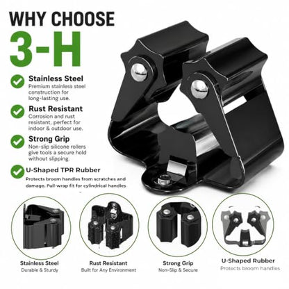 Broom Holder Wall Mount 20 Pack (20 / Black)