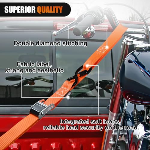 Motorcycle Tie Down Straps 1.5”×8’ for Securing Dirtbikes ATV UTV (1.5in x 8ft Motorcycle Tie Down Straps / Straps)