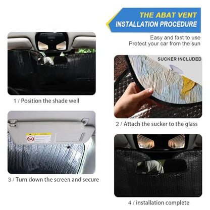 Car Windshield Sun Shade Van Gogh Sunflower Foldable Sun Visor Blocks UV Rays Sun Heat Protection for Car Truck SUV to Keep Vehicle Cool (Medium / Van Gogh Sunflower)