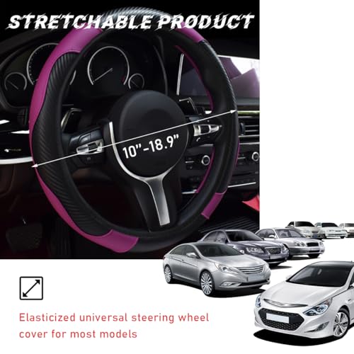 Car Steering Wheel Cover (Black+Purple)