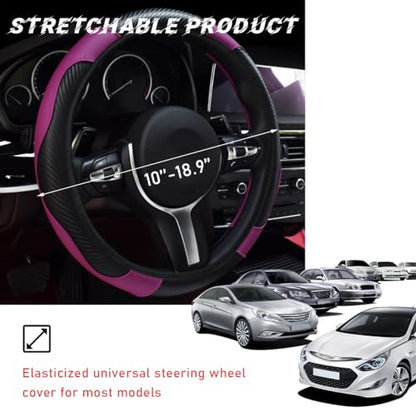 Car Steering Wheel Cover (Black+Purple)