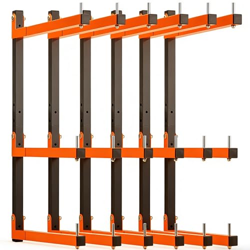 6 Pack Lumber Rack Wall Mount (B– 6 Pack, 9 Level)