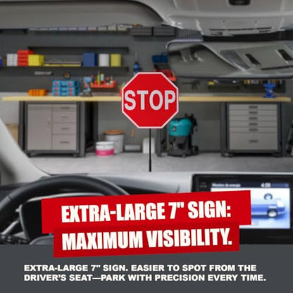 Garage Parking Aid with LED Stop Sign [Upgraded Base] (Upgraded Base)