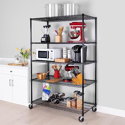 UltraDurable 5 (Black / 5-Tier Shelving, 48" W x 24" D)