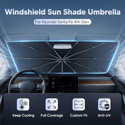 Windshield Sun Shade Umbrella for 2019 (Hyundai Santa Fe 2019-2023)
