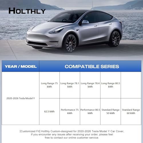 10 Layers Car Cover with Charger Port Custom Fit for Tesla Model Y (Black Gray / Custom Fit for Tesla Model Y)