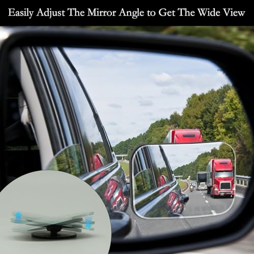 2Pcs Cars Square Blind Spot Mirrors (Card Square-2Pcs)