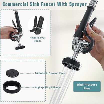 Commercial Kitchen Faucet (Chrome)