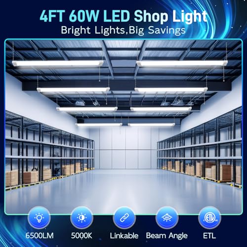 4FT Linkable LED Shop Light for Garage (White / 4ft-60w)