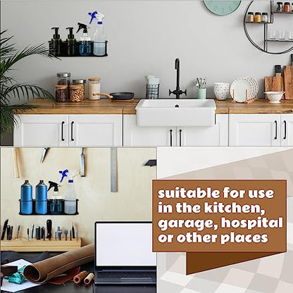 2 Pcs 4 Holes All Purpose Steel Spray Bottle Holder Heavy Duty Can Holder Rack Organizer Easy Install Wall Mount Paint Spray Bottle Organizer Storage Rack for Garage Home Workspace (Black / 4 Holes)