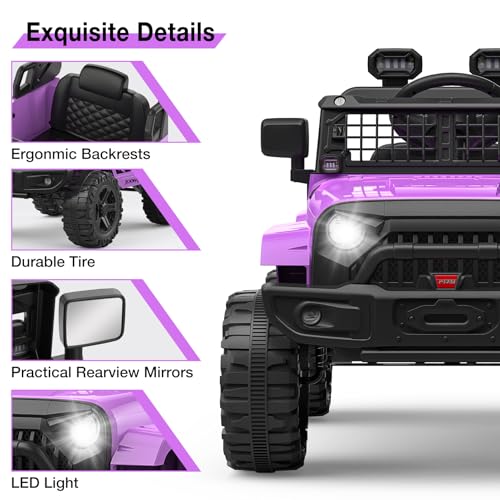 12V Kids Electric Ride On Truck Car w (Purple)