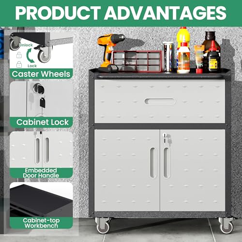 Garage Tool Cabinet Set (Black & Grey)