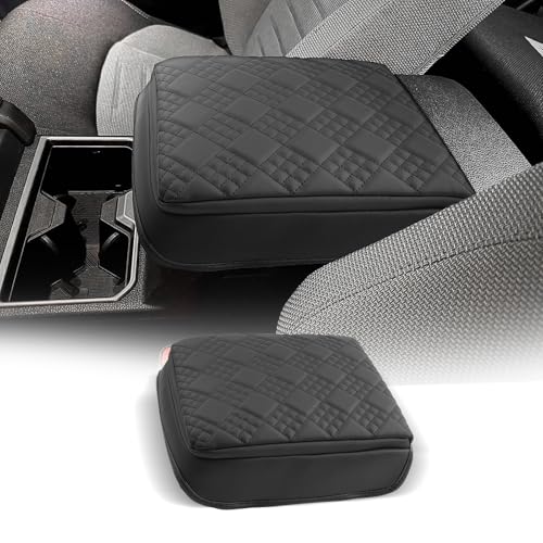 for 2025 2026 Toyota 4Runner Center Console Cover Armrest Box Cover for 4Runner (Toyota 4Runner Thickened Black Leather Square)