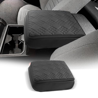 for 2025 2026 Toyota 4Runner Center Console Cover Armrest Box Cover for 4Runner (Toyota 4Runner Thickened Black Leather Square)