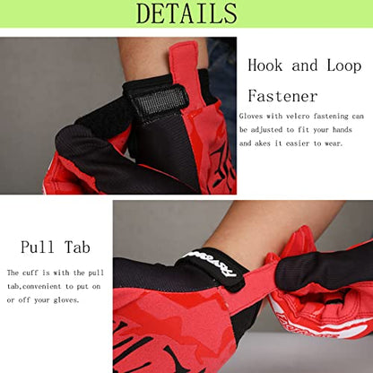 Dirt Bike Motorcycle Gloves (XX-Large / Red/Black)