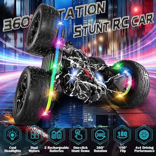 Rc Cars Toys for Boys Remote Control Car 2.4 GHz Black Toys for Ages 5 (Black)