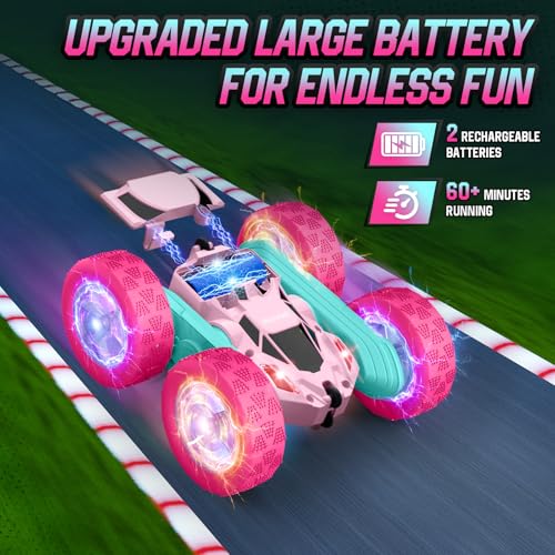 Pink Remote Control Car for Girls (Pink / Glow (Headlights & Wheel Lights))