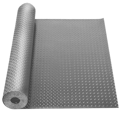 5Ft x 12Ft Rubber Flooring Mats 1.6mm Diamond Plate Flooring Roll (1.6mm-5Ft x 12Ft-Gray)